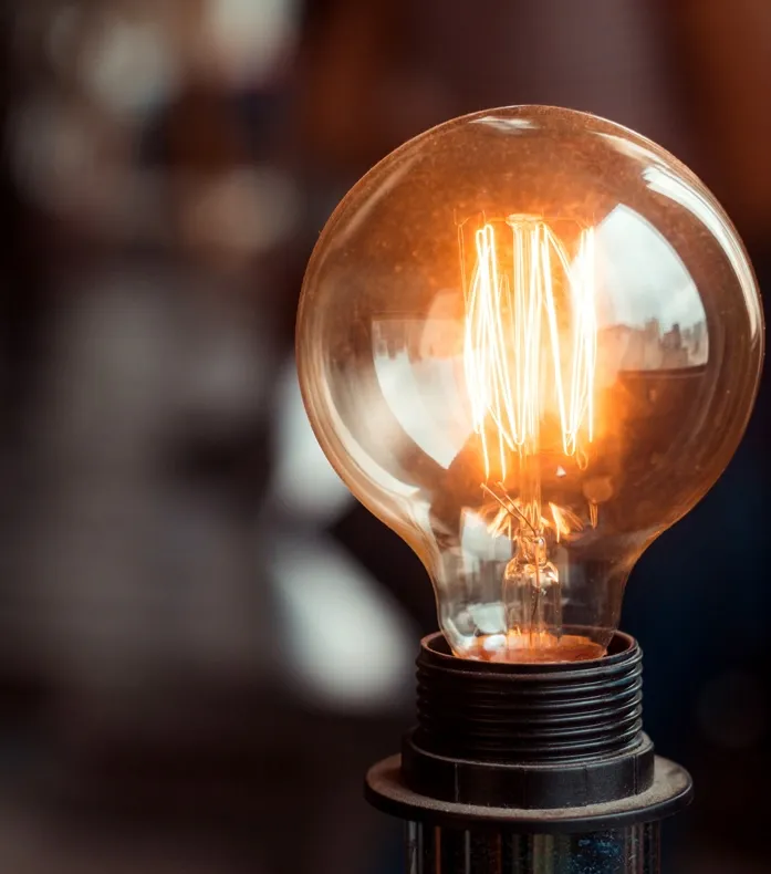 Photo of an antique light blub